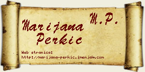 Marijana Perkić vizit kartica